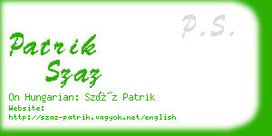 patrik szaz business card